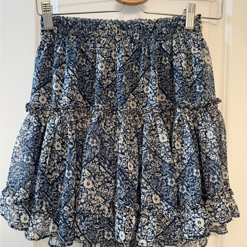 Misa Blue Floral Skirt Size XS